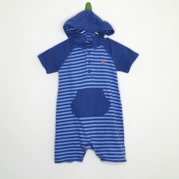 Gap Stripe Bear Hoodie Romper 18-24m - Picture 1 of 5